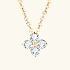 4-leaf clover moissanite 0.4 carat necklace - 925 sterling silver BELA