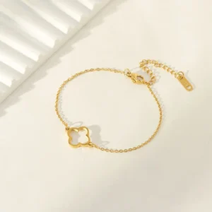 Four-leaf clover openwork fine mesh bracelet ALIA