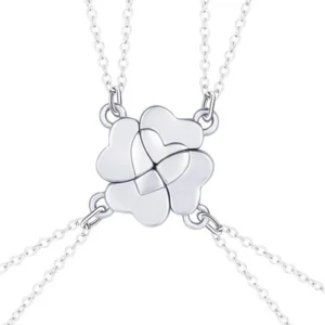 4 friendship necklaces clover 4 leaves heart AMI