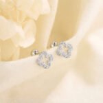 Boucles d'oreilles clous trefle 4 feuilles brillant argent FLO - argent 925